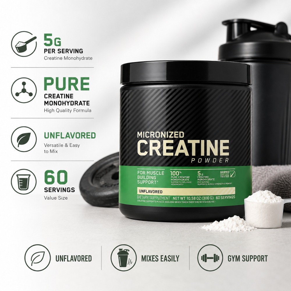 Nutrition In Fitness - Kreatin-Monohydrat-Pulver 300g zur Unterstützung von Kraft,