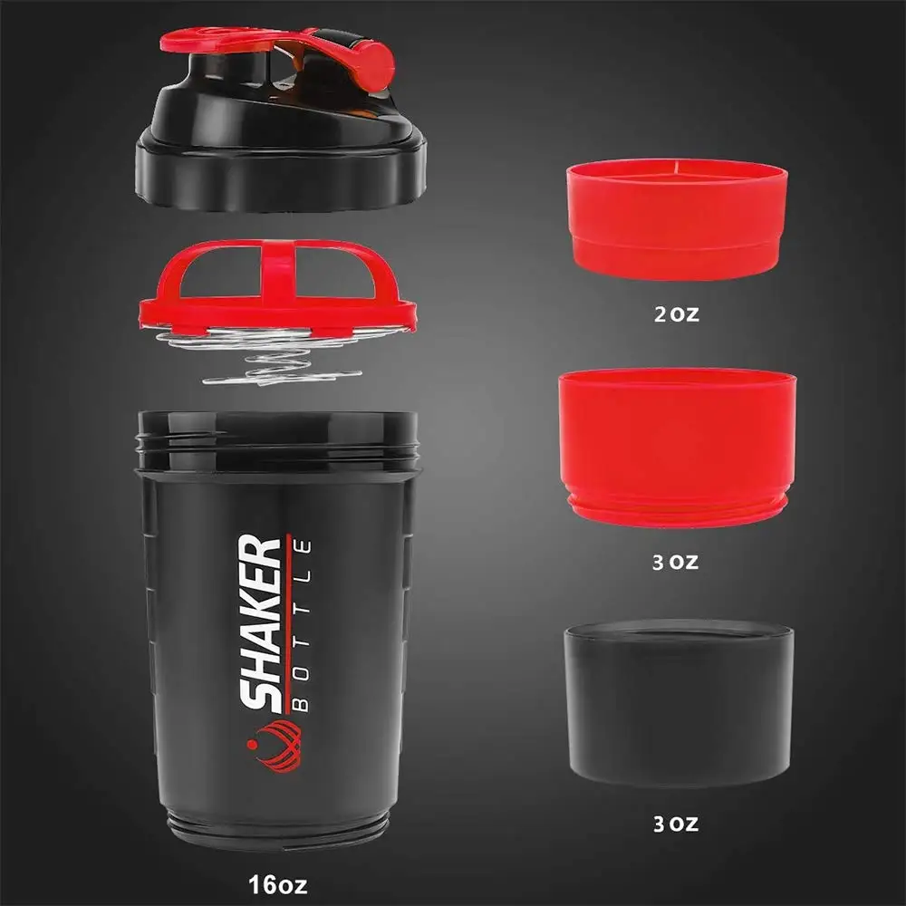 Whey Protein Isolate - 500 ml geschichtete Proteinflasche, Pulvershaker mit