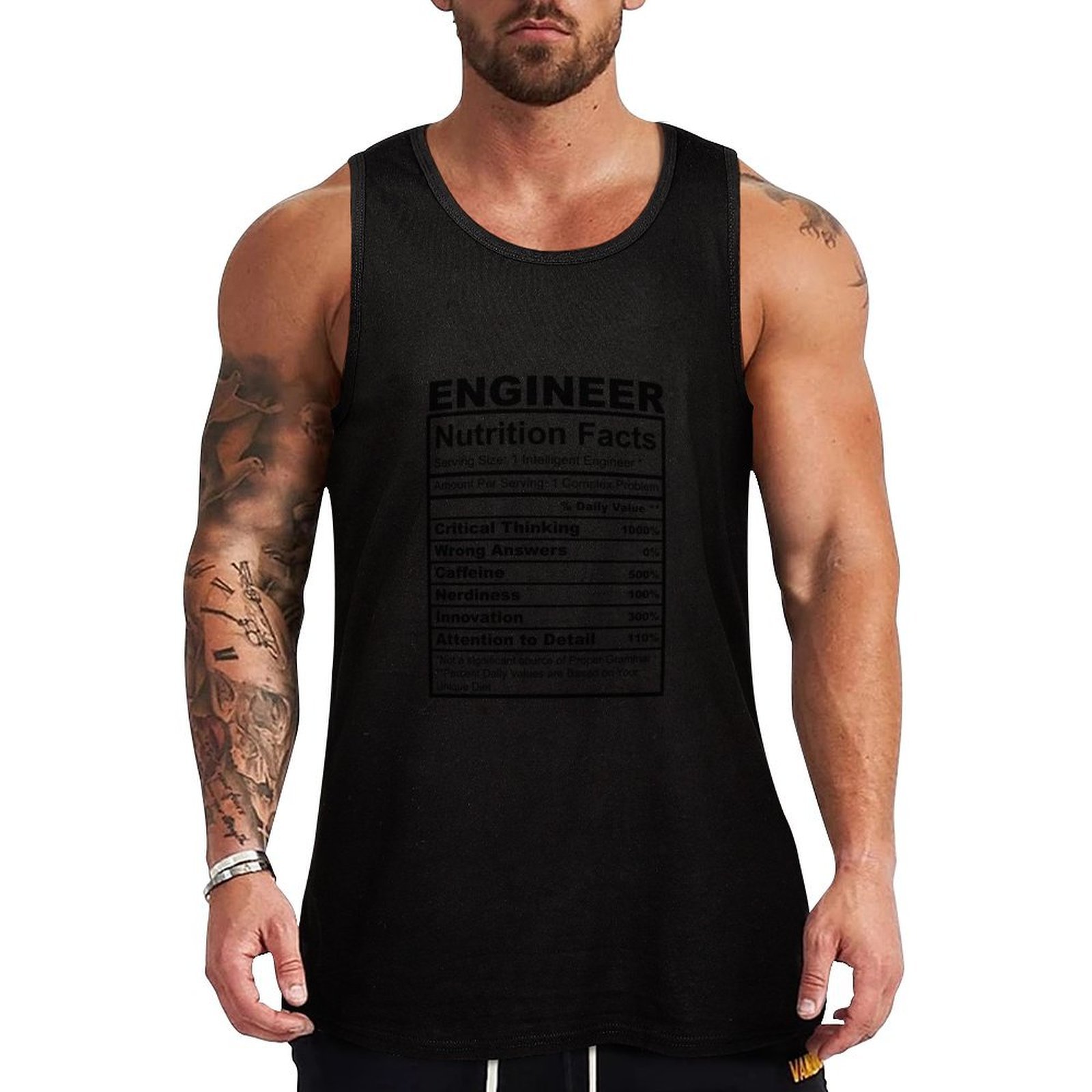 Nutrition In Fitness - Lustiges Ingenieur-Geschenk, Nährwertangaben, Humor, Tank-Top, Fitness-Workout-Tank-Top,