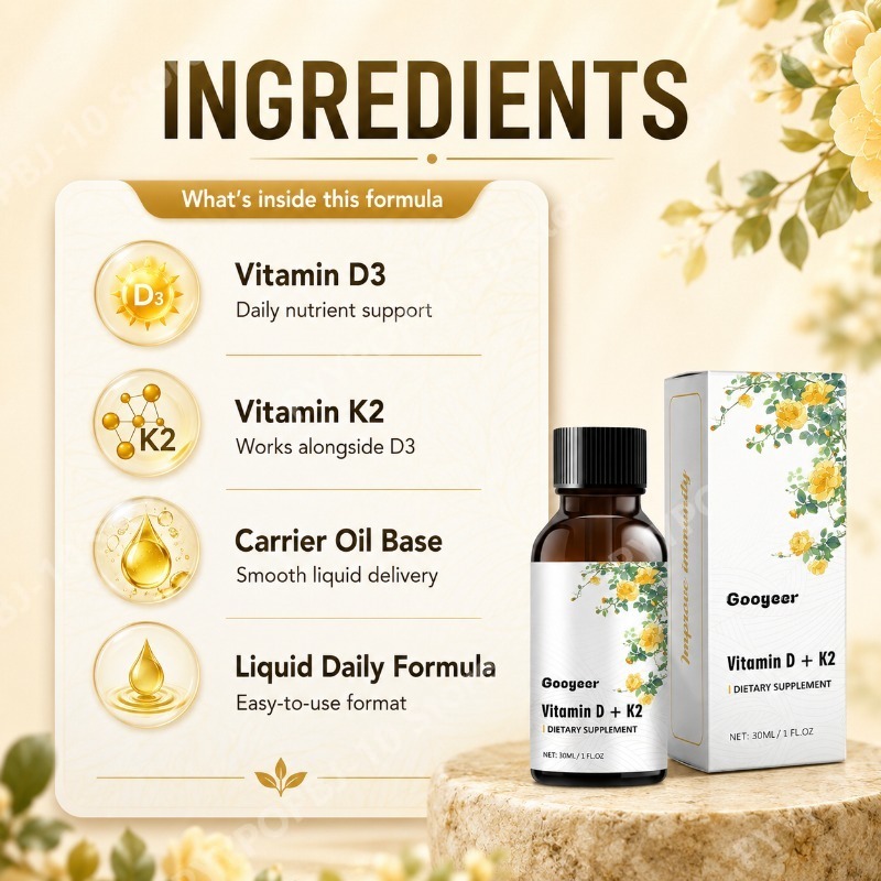Googeer Vitamin D3 K2 Flüssige – Vitamin D3 K2 Drop Bewertung und Preis
