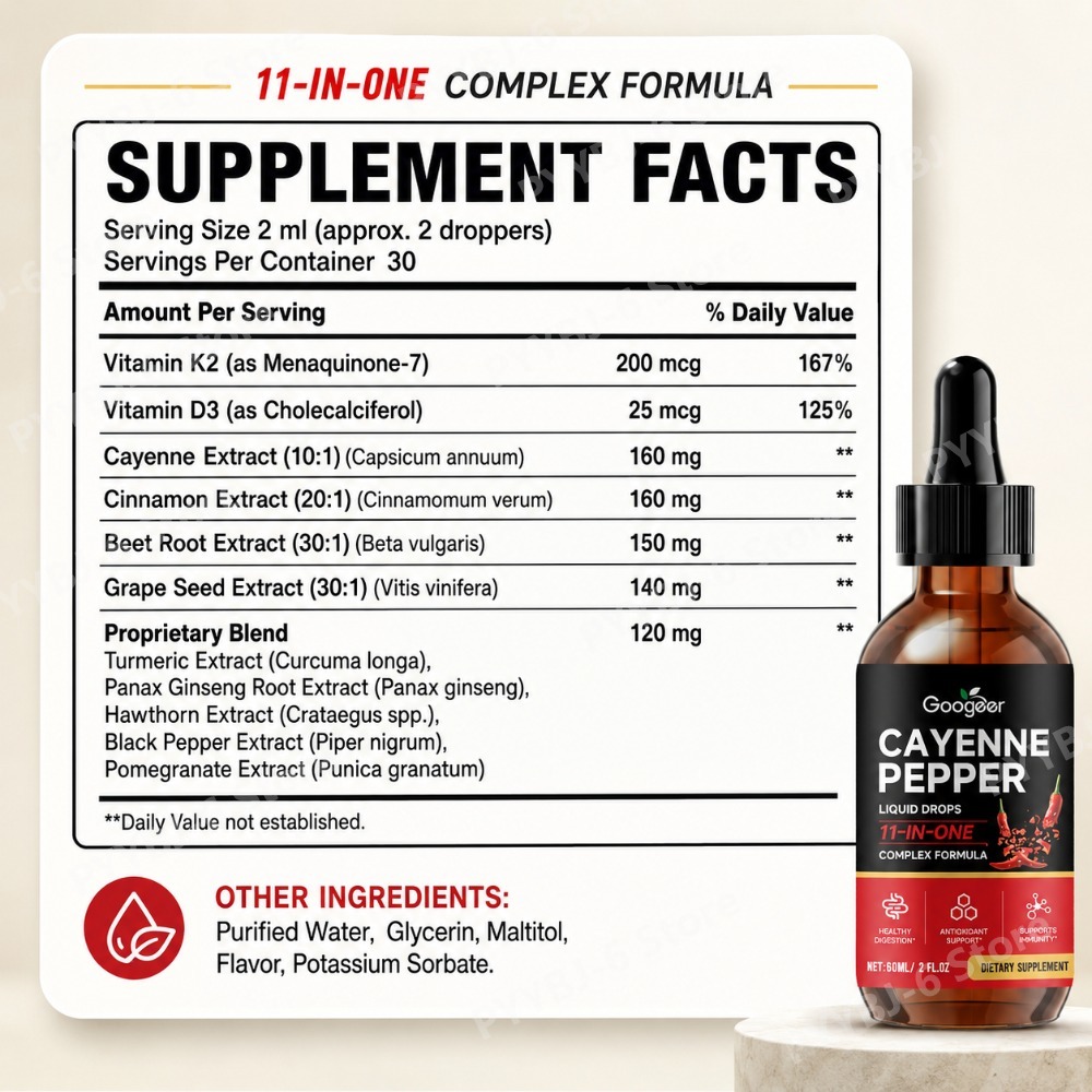 Googeer Cayenne-Pfeffer Flüssi – Vitamin D3 K2 Drop Bewertung und Preis